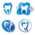Set of tooth stylized vector icons