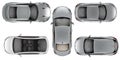 Set of Top view cars on white background