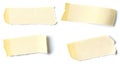 Set of Torn Beige Adhesive Tapes Isolated White Background Royalty Free Stock Photo