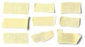 Set of Torn Beige Adhesive Tapes Isolated White Background Royalty Free Stock Photo