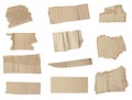 Set of torn cardboard pieces on background Royalty Free Stock Photo