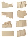 Set of torn cardboard pieces on background Royalty Free Stock Photo