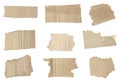 Set of torn cardboard pieces on background Royalty Free Stock Photo