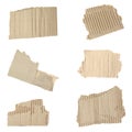 Set of torn cardboard pieces on  background Royalty Free Stock Photo