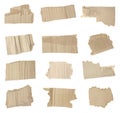 Set of torn cardboard pieces on background Royalty Free Stock Photo