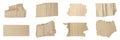 Set of torn cardboard pieces on background. Banner design Royalty Free Stock Photo