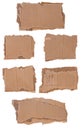Set of Torn Cardboard Scraps Royalty Free Stock Photo
