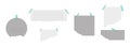 Set of torn horizontal different note papers with color adhesive tape