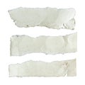 Set of torn old long white papers with jagged edges Royalty Free Stock Photo