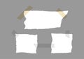 Set of torn paper with pieces of adhesive tape. Royalty Free Stock Photo
