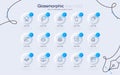 Set of Touchscreen gesture, Hand and Teamwork line icons for web app. Pictogram icon. Vector
