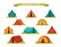 Set of tourist tents.