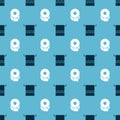 Set Towel on a hanger and Toilet paper roll on seamless pattern. Vector Royalty Free Stock Photo