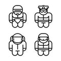 Set of toy. Astronaut, Robot, Soldier, Policeman