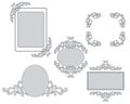 Set - tracery and frames for design - vector