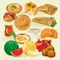Set of traditional Arabian Halal food