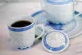 Traditional Blue and White Chinese Tea Set Royalty Free Stock Photo