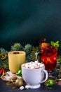 Set of traditional Christmas winter drinks Royalty Free Stock Photo