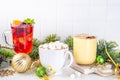 Set of traditional Christmas winter drinks Royalty Free Stock Photo