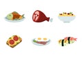 Set of traditional food icons Royalty Free Stock Photo