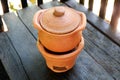 Traditional Cooking Clay Pot and Stove Royalty Free Stock Photo