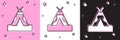 Set Traditional indian teepee or wigwam icon isolated on pink and white, black background. Indian tent. Vector Royalty Free Stock Photo