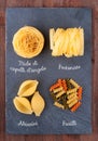 Set of traditional Italian pasta Royalty Free Stock Photo