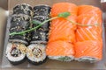 Set of traditional Japanese sushi Royalty Free Stock Photo