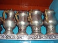 Set of traditional Kashmiri Samovar, Srinagar, India, Asia.