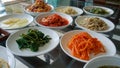 Set of Traditional Korean foods, side dish on table