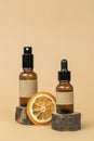 A set for traditional medicine from vials. Cosmetics and medicinal products based on natural minerals