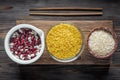 Set Traditional organic vegan ingredient Super Food in Middle East and Asian cooking cereals