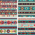 Set of traditional South American pattern Royalty Free Stock Photo