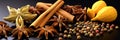 Set of Traditional spices anise, star anise. Ingredients for cooking many dishes. Spices and herbs for cooking. Generative Ai