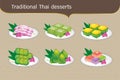 Set Traditional Thai desserts sweet food