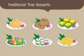 Set Traditional Thai desserts sweet food