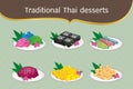 Set Traditional Thai desserts sweet food