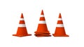 Set traffic cone with arranged different side Royalty Free Stock Photo