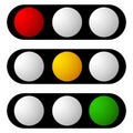 Set of traffic lamp, traffic light, semaphore icons