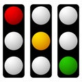 Set of traffic lamp, traffic light, semaphore icons