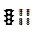 Set of Traffic Light Illustration. Isolated Vector Illustration Royalty Free Stock Photo