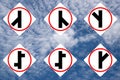 Set of traffic white signs. Royalty Free Stock Photo