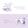 Set of Training Program Banners Business Concept Template Background With Copy Space