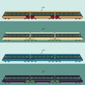 Set of tramtrains Royalty Free Stock Photo