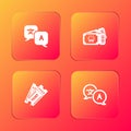 Set Translator, Bus ticket, Ticket and icon. Vector Royalty Free Stock Photo