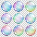 Transparent colored soap bubbles Royalty Free Stock Photo