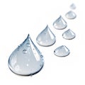 Set of translucent water drops isolated on white background Royalty Free Stock Photo