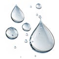 Set of translucent water drops isolated on white background Royalty Free Stock Photo
