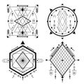 Set of Transmutation circles, alchemical symbol, modern sacred geometry.The art of tattooing, the design of logos, corporate