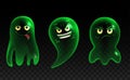 Set transparent cartoon ghosts. Royalty Free Stock Photo